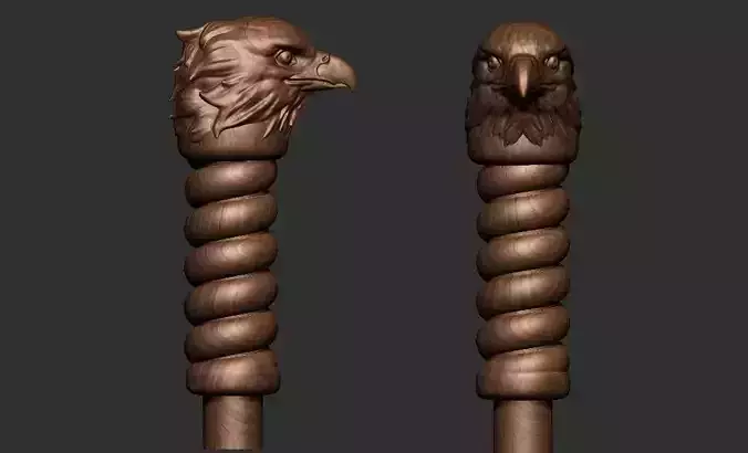 Eagle Canes and Walking Sticks HANDLE 3D Model printable 3D print model