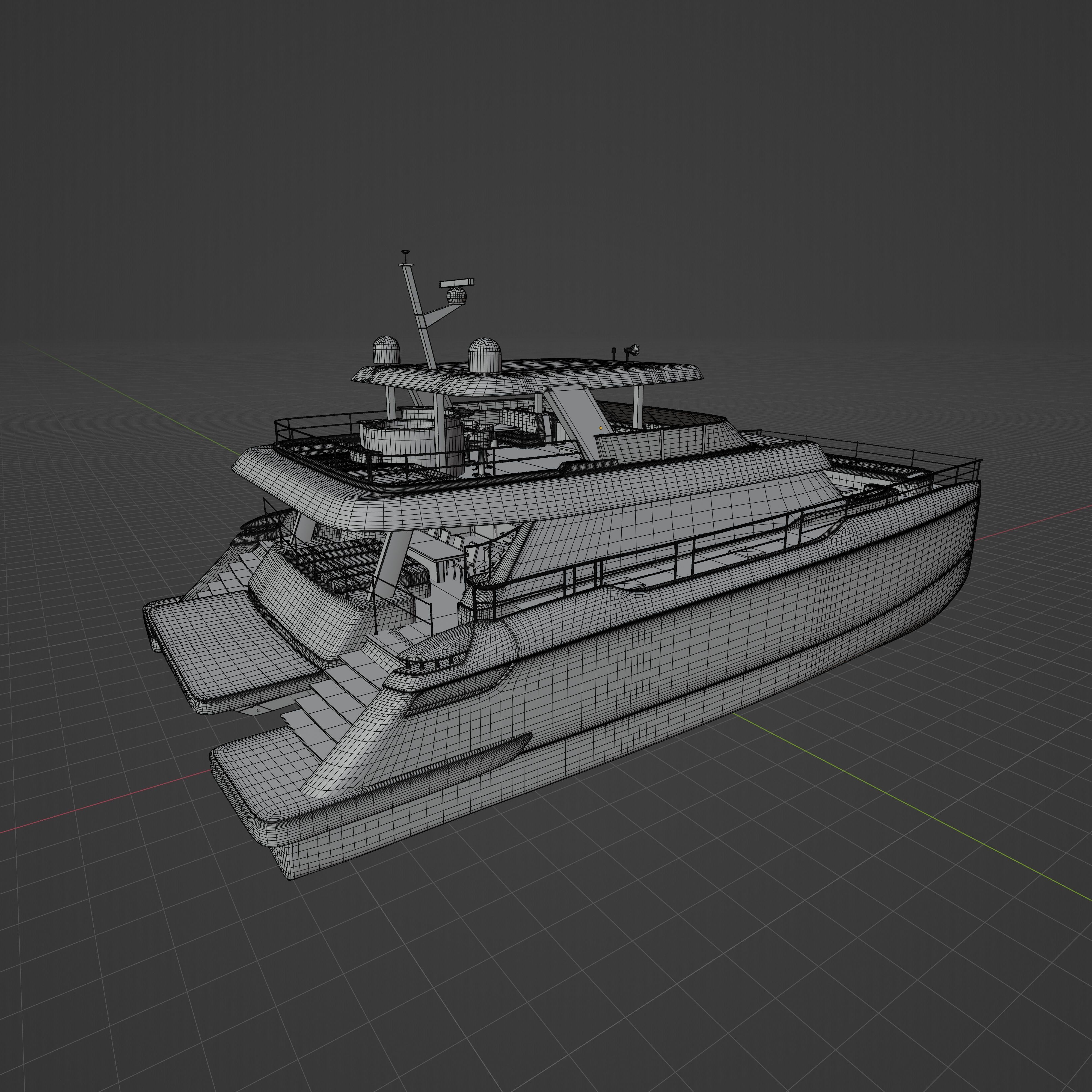 3D model 80 power catamaran Yacht beautiful Rendering PBR 3D model_4