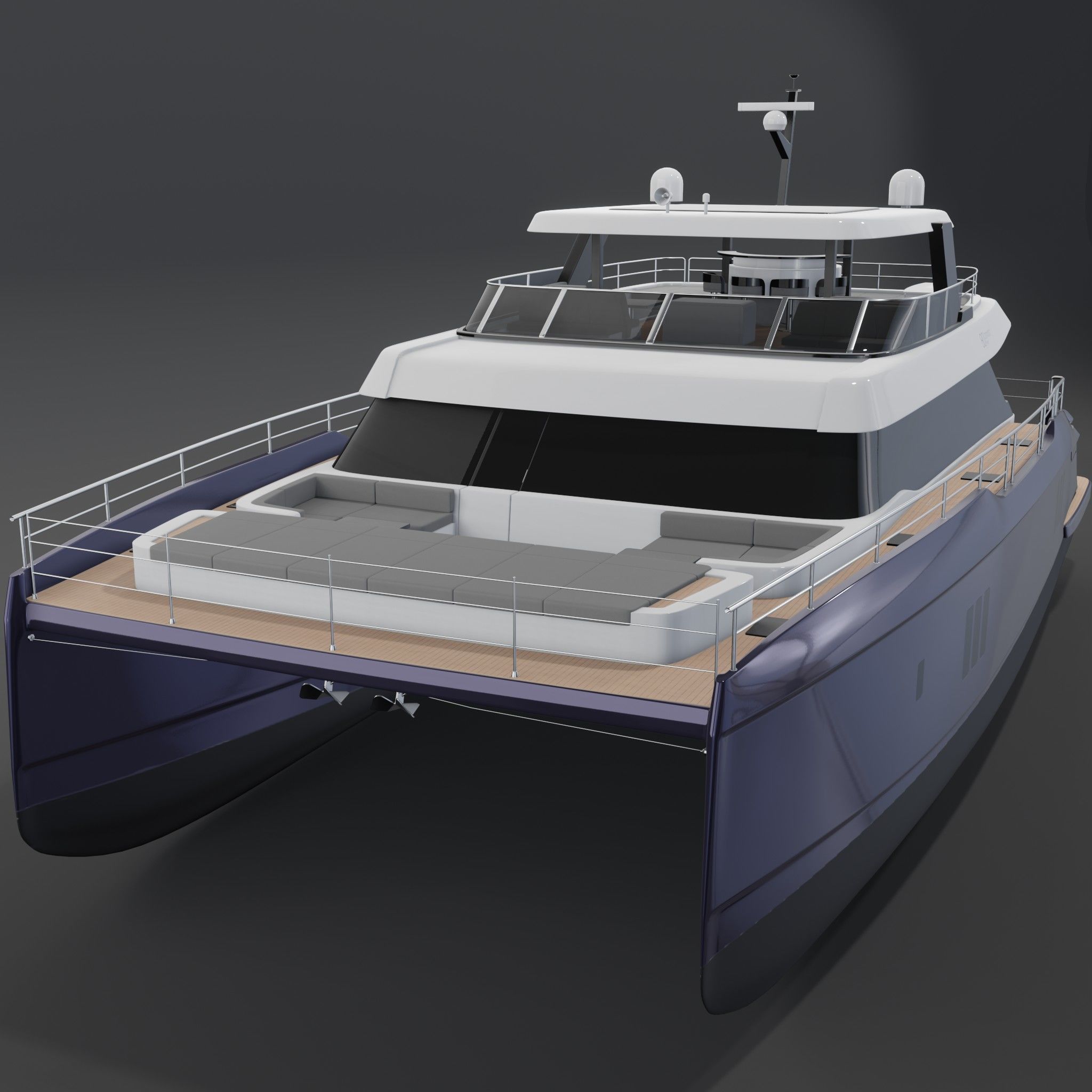 3D model 80 power catamaran Yacht beautiful Rendering PBR 3D model_3