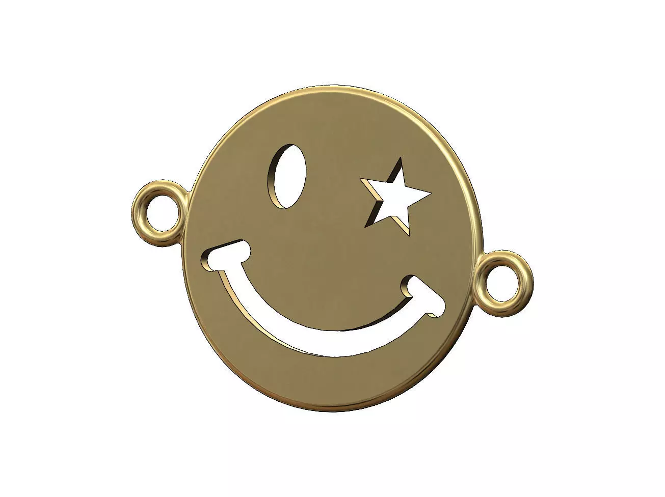 Smiley face coin bracelet charm 3D print model