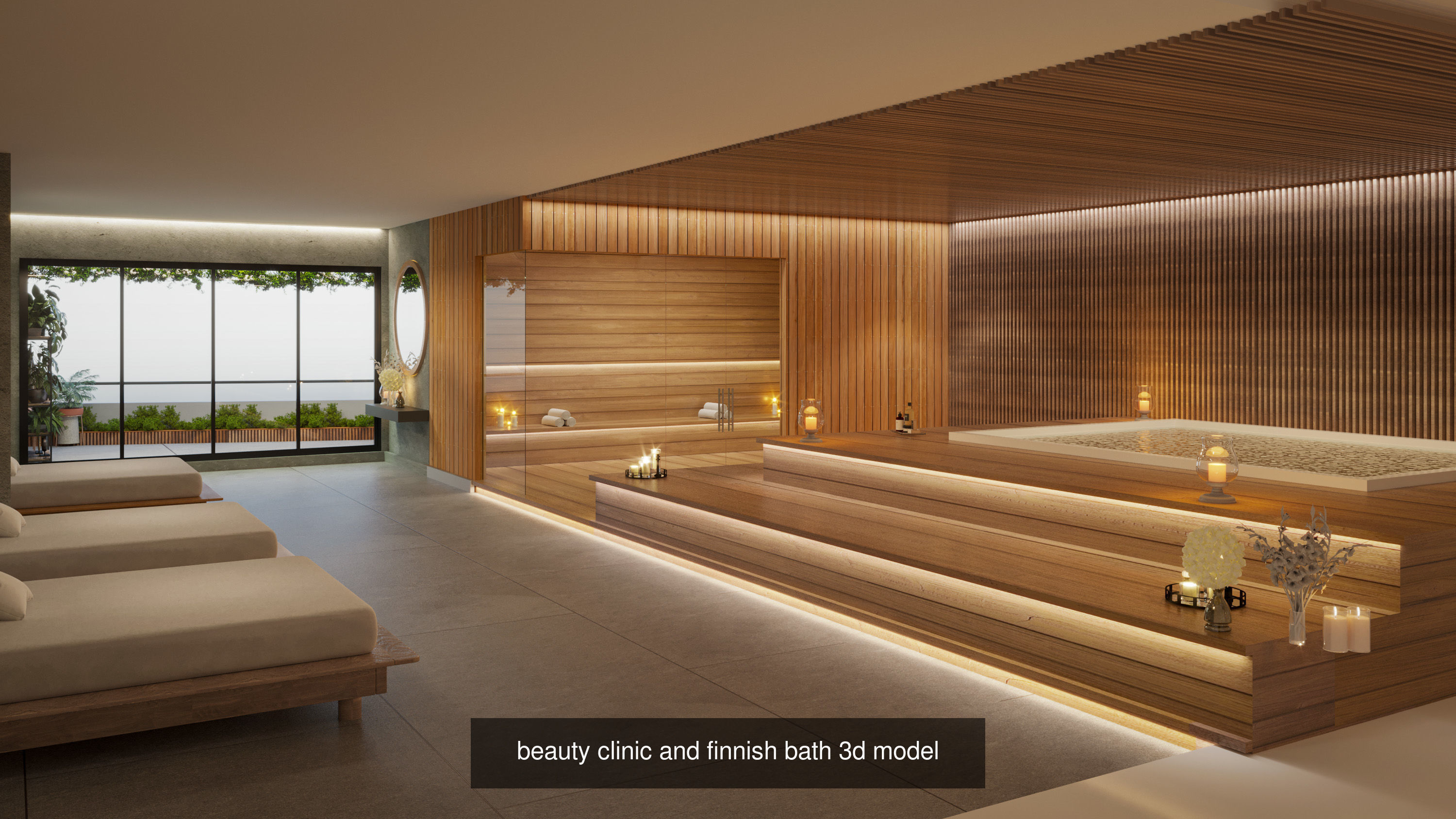 collection set of Spa and sauna massage parlors spaces _9