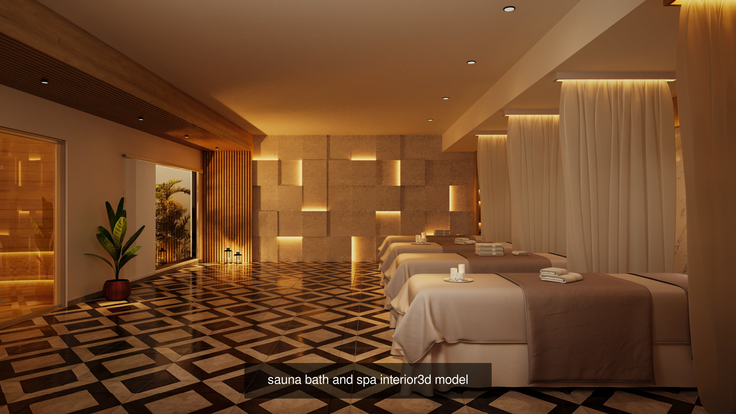 collection set of Spa and sauna massage parlors spaces _6