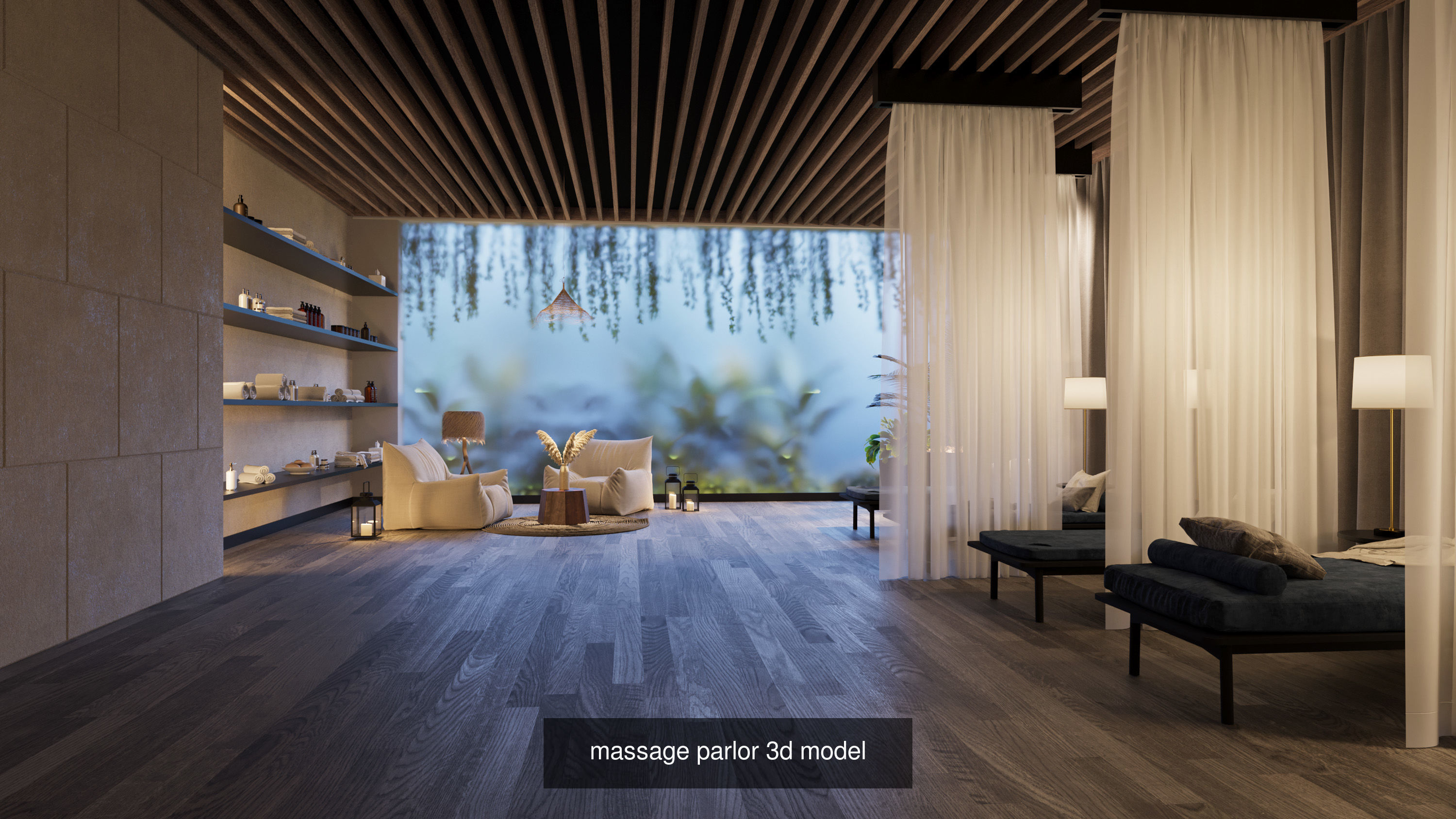 collection set of Spa and sauna massage parlors spaces _7