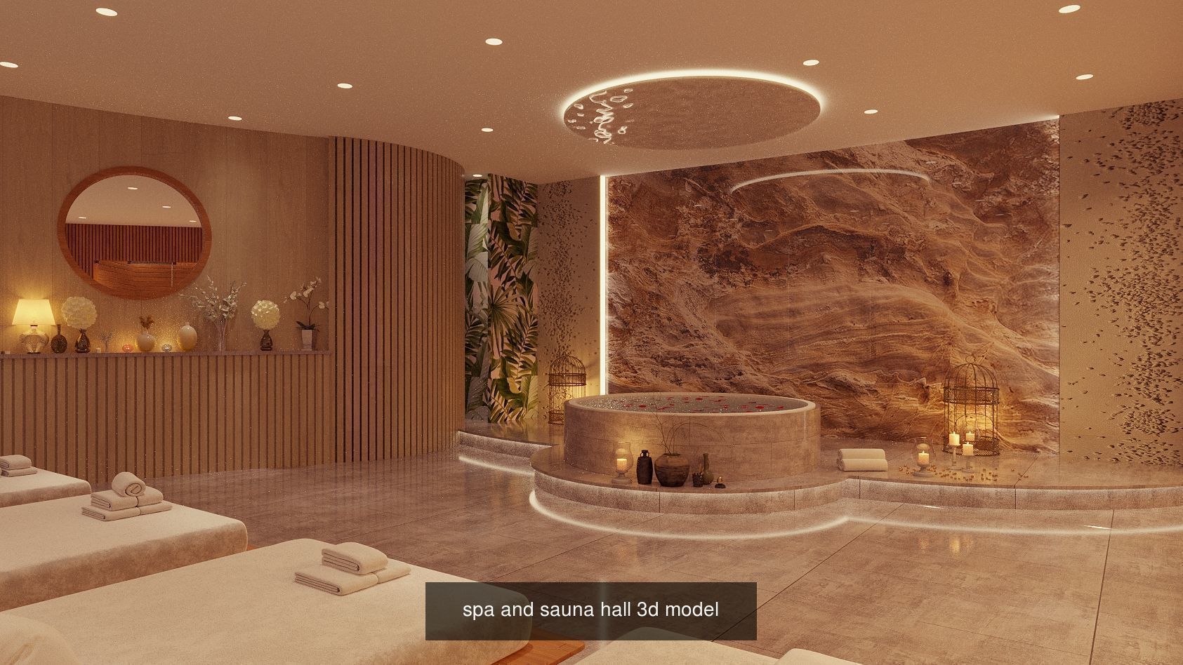 collection set of Spa and sauna massage parlors spaces _3