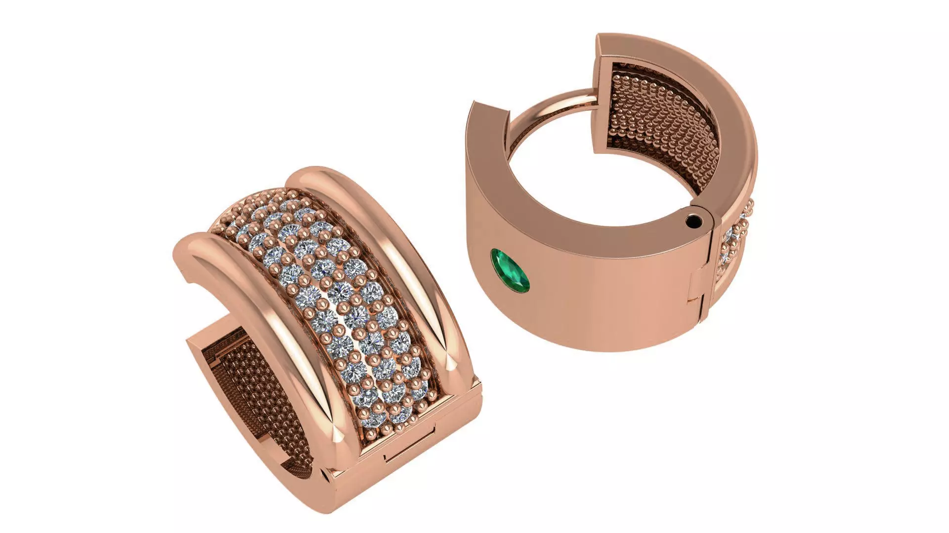 Diamond Earrings 3dm stl renders details 3D print model