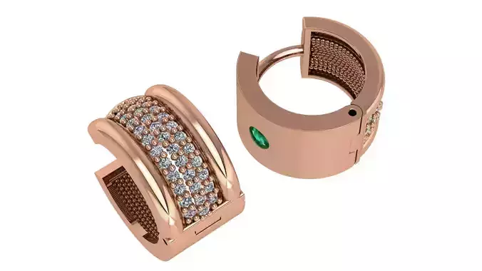 Diamond Earrings 3dm stl renders details