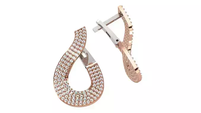 Diamond Earrings 3dm stl renders details