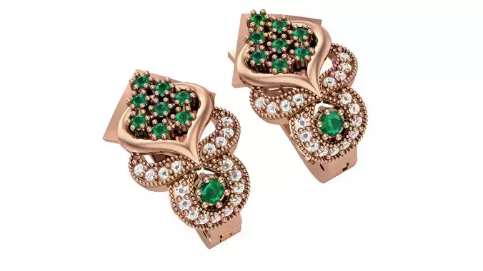 Diamond Earrings 3dm stl renders details