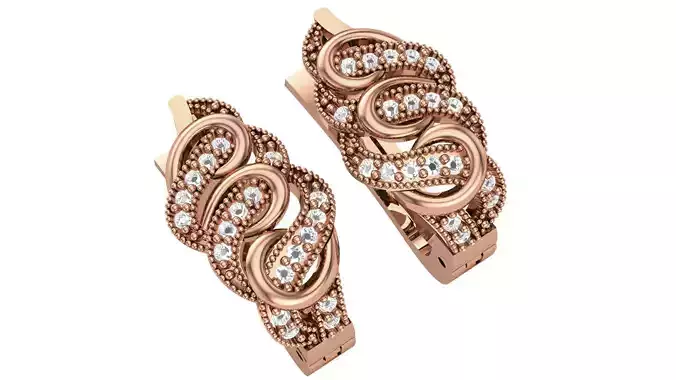 Diamond Earrings 3dm stl renders details