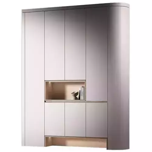 Modular Rounded Cabinet Furniture Minimal White Wardrobe kit