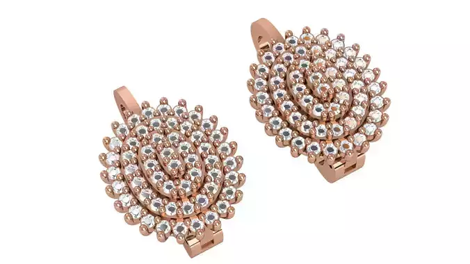 Diamond Earrings 3dm stl renders details