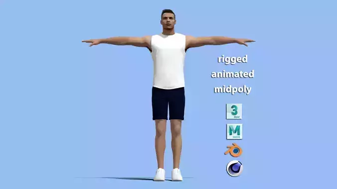 T-Pose Cristiano Ronaldo casual 3D model