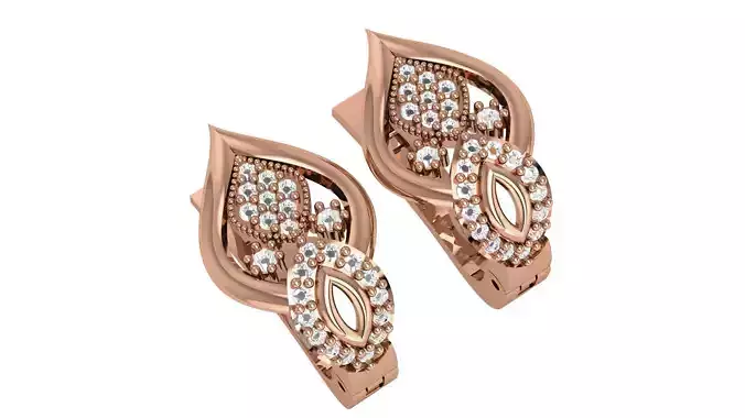 Diamond Earrings 3dm stl renders details