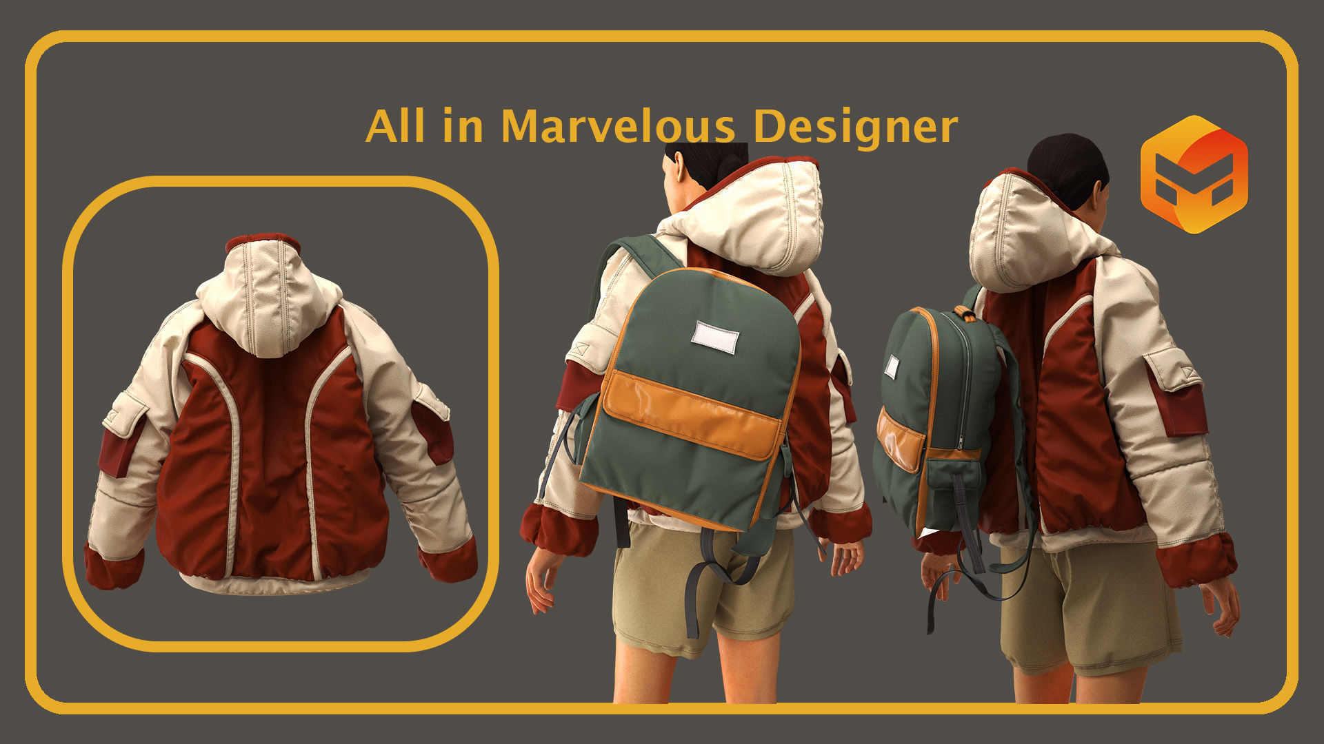 4 in 1 Casual streetwear Outfit PLUS 2 Tutorials 3D model_1