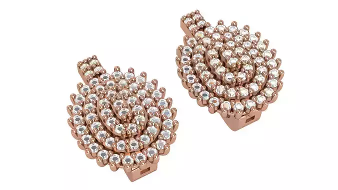 Diamond Earrings 3dm stl renders details