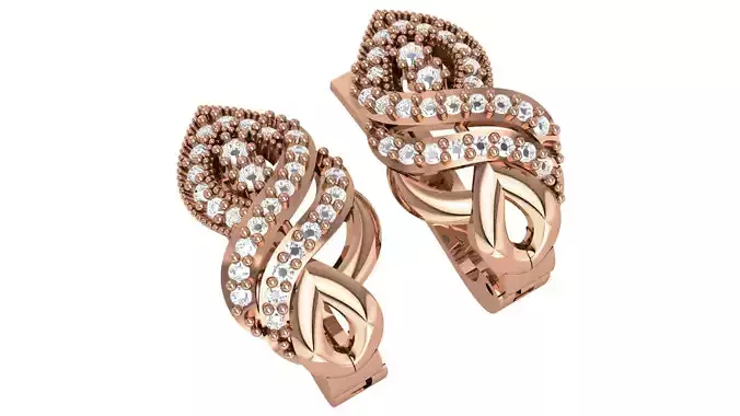 Diamond Earrings 3dm stl renders details