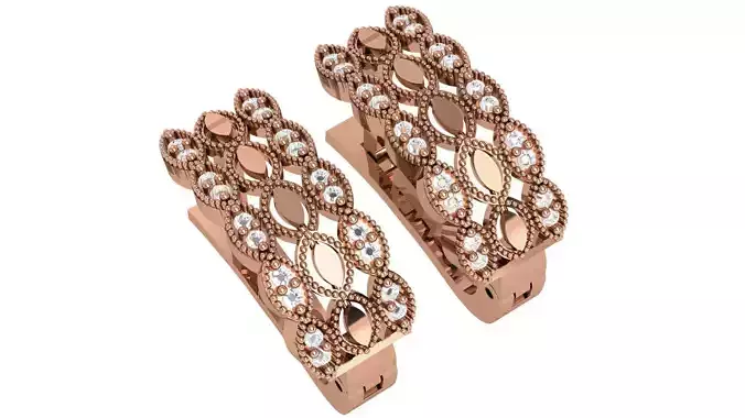 Diamond Earrings 3dm stl renders details