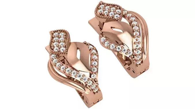 Diamond Earrings 3dm stl renders details