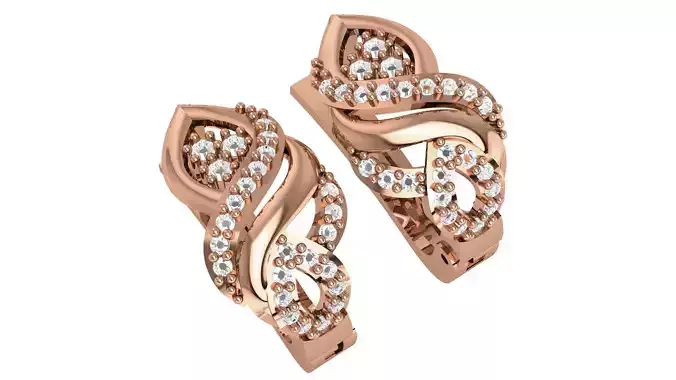Diamond Earrings 3dm stl renders details