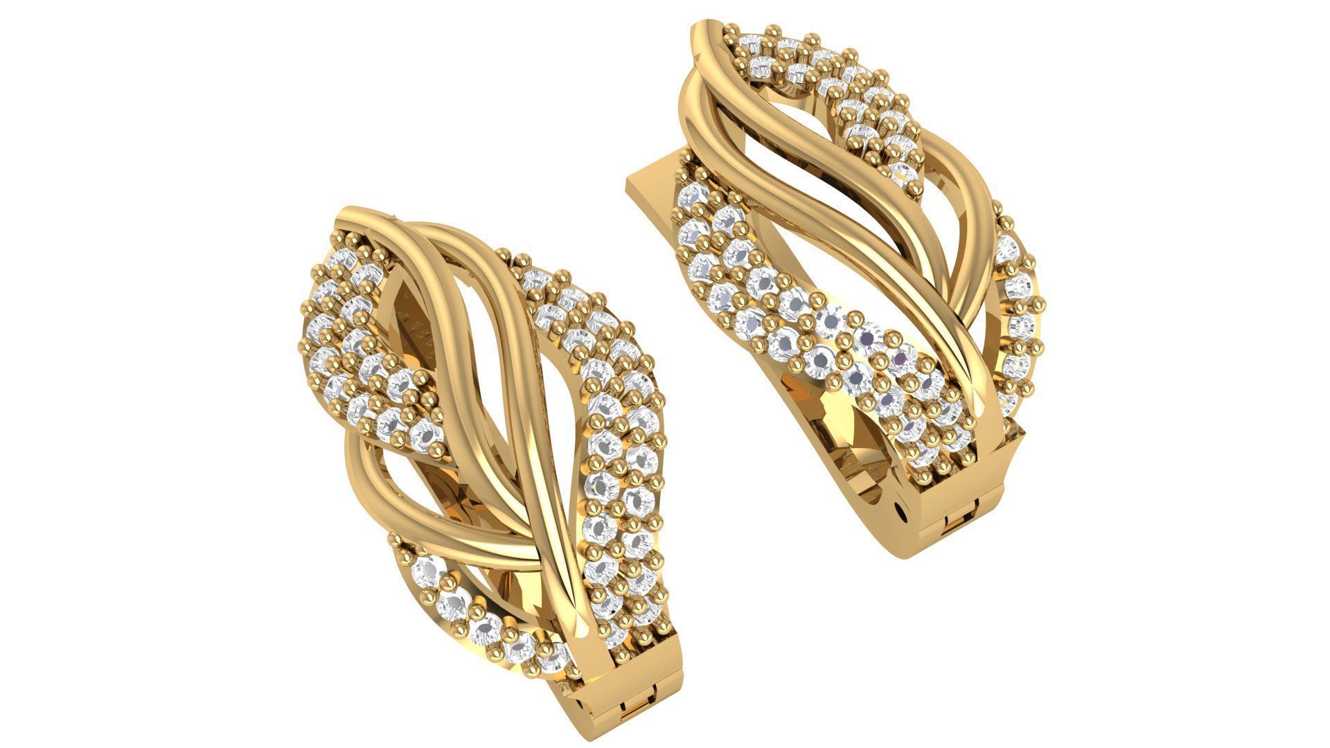 Diamond Earrings 3dm stl renders details 3D print model_1