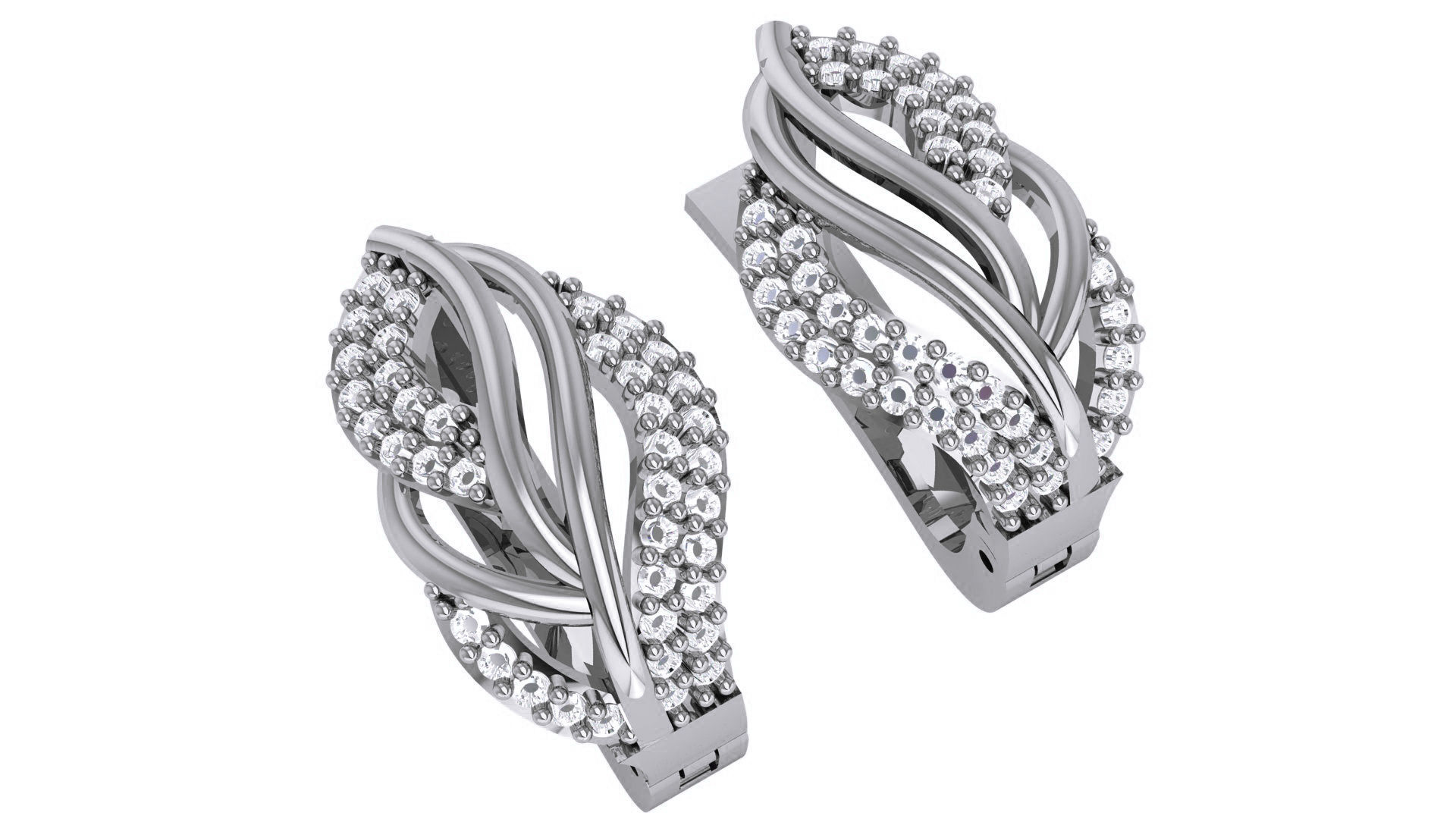 Diamond Earrings 3dm stl renders details 3D print model_2