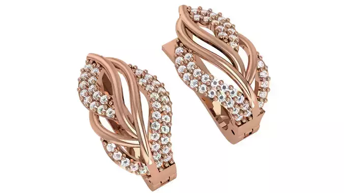 Diamond Earrings 3dm stl renders details
