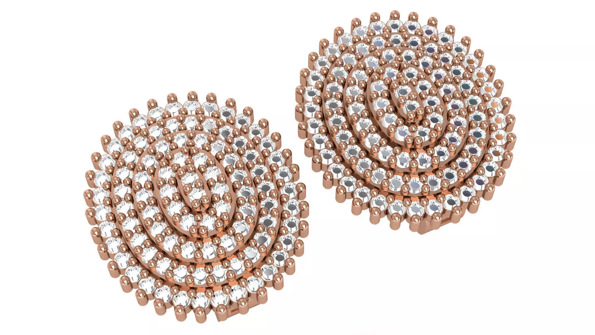 Diamond Earrings 3dm stl renders details 3D print model_0