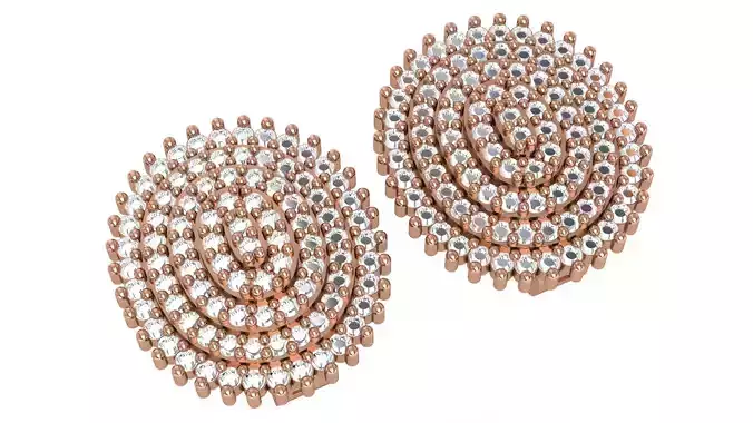Diamond Earrings 3dm stl renders details