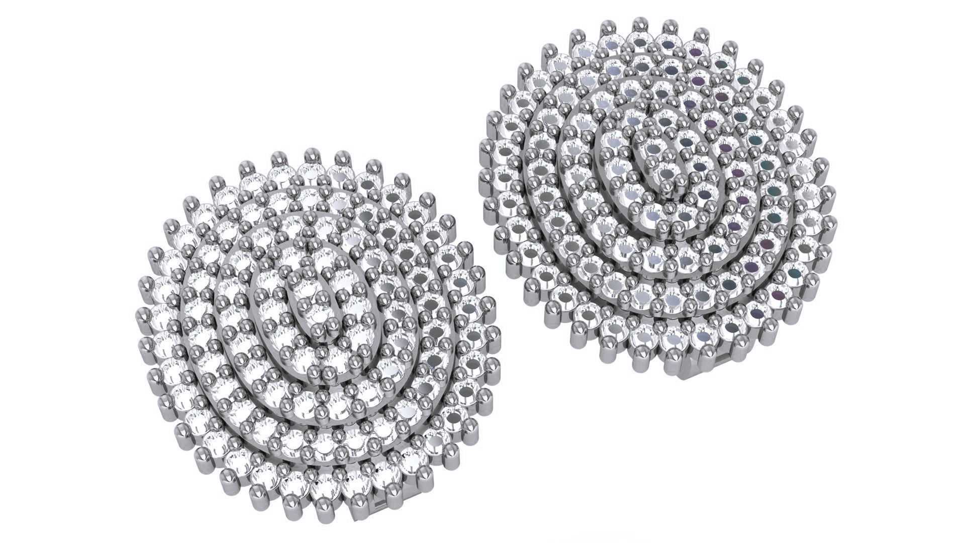 Diamond Earrings 3dm stl renders details 3D print model_2