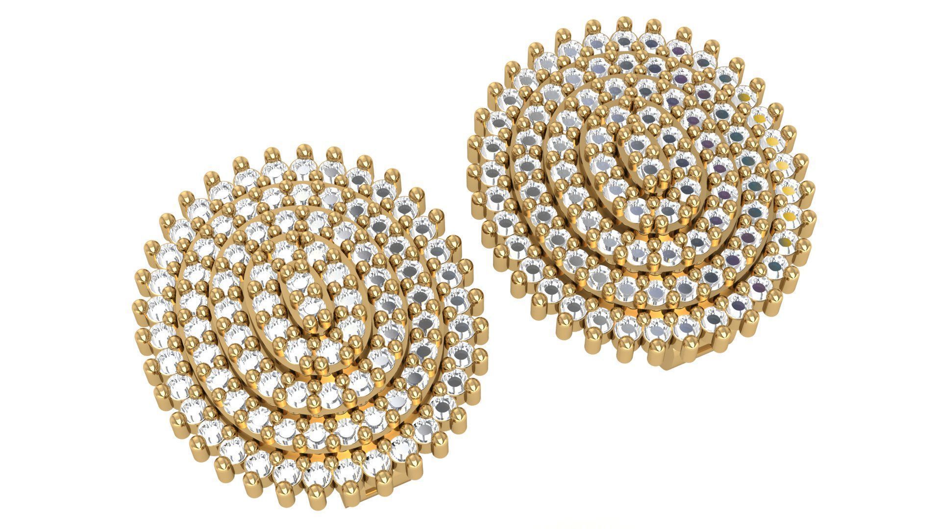 Diamond Earrings 3dm stl renders details 3D print model_1