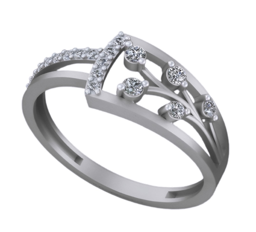 Vines Light weight italian diamond ring 3dm stl renders details 3D print model_7