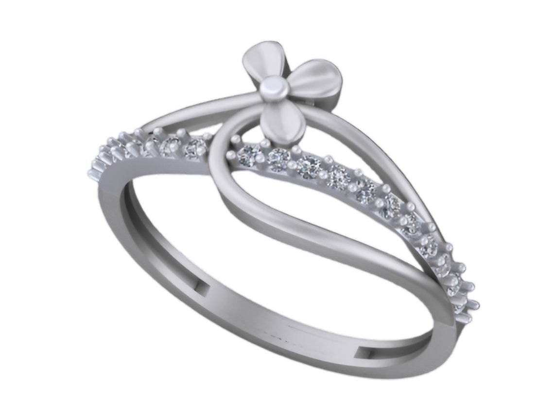 Flower Wire Mesh Light weight italian ring 3dm stl renders 3D print model_2