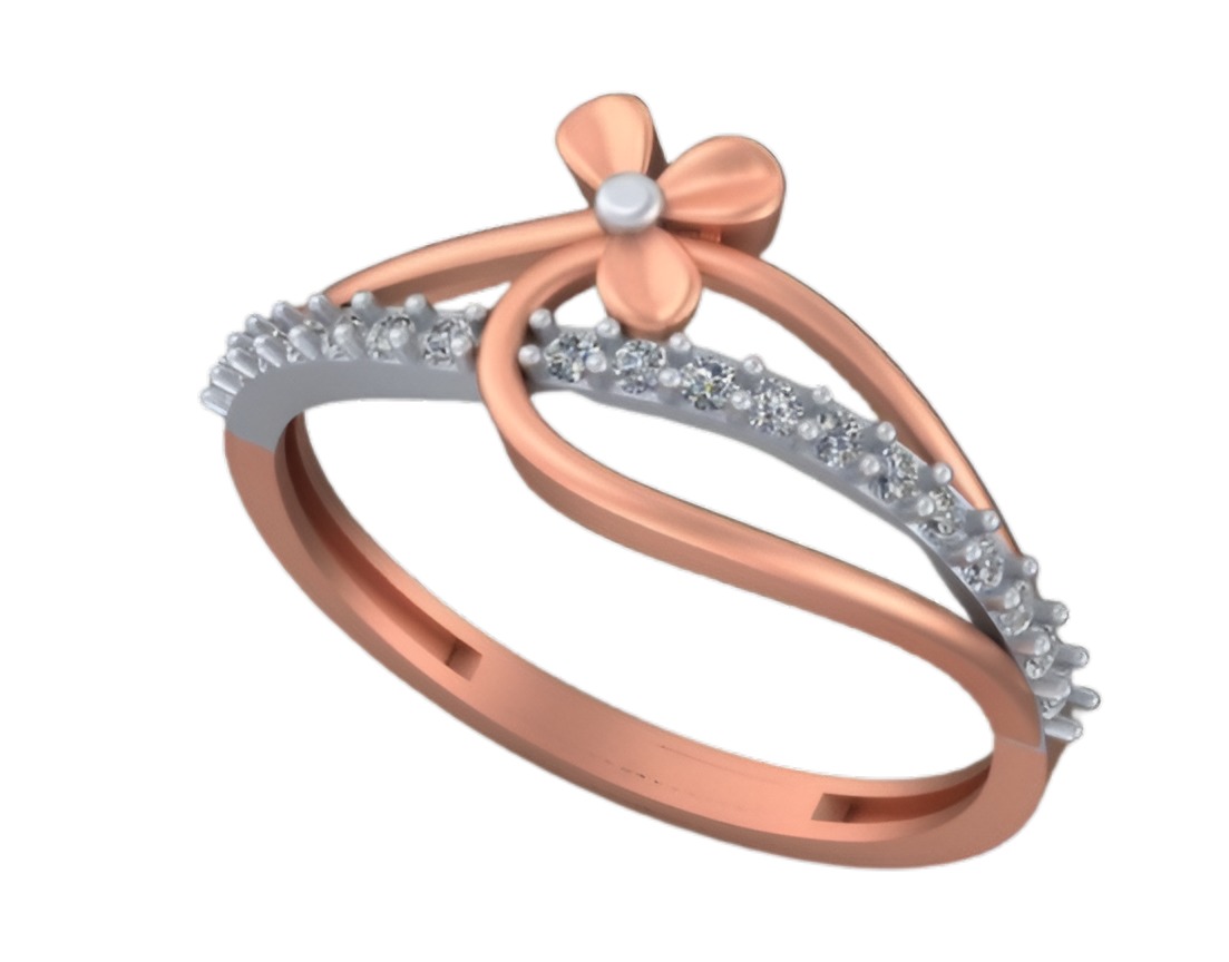 Flower Wire Mesh Light weight italian ring 3dm stl renders 3D print model_3