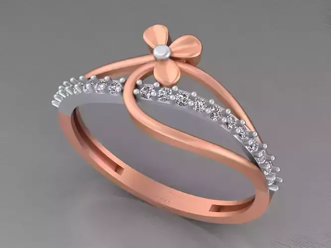 Flower Wire Mesh Light weight italian ring 3dm stl renders 3D print model