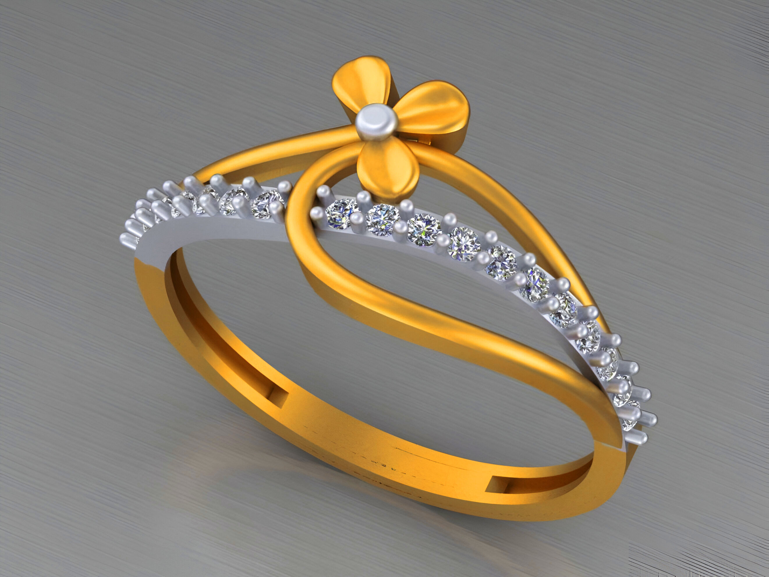 Flower Wire Mesh Light weight italian ring 3dm stl renders 3D print model_8