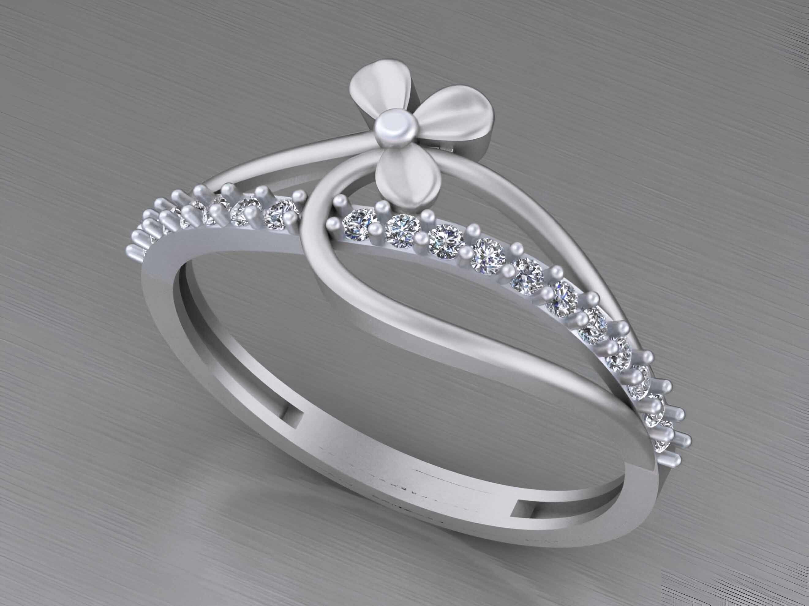 Flower Wire Mesh Light weight italian ring 3dm stl renders 3D print model_5