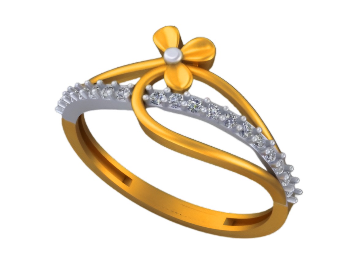 Flower Wire Mesh Light weight italian ring 3dm stl renders 3D print model_4