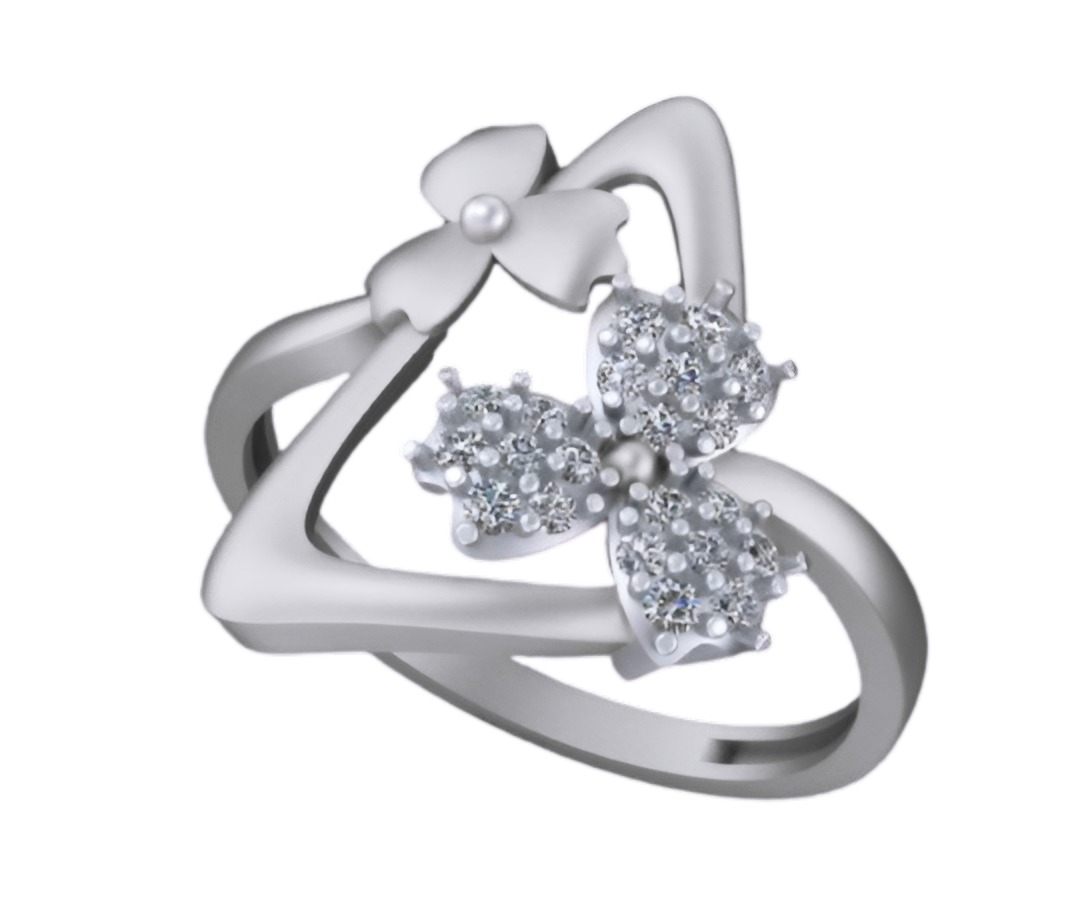 Triangular Flower Light weight italian ring 3dm stl renders 3D print model_6