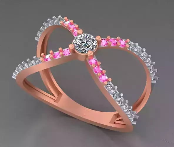 Wire Mesh Light weight italian diamond ring 3dm stl renders 