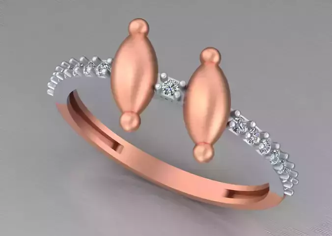 Light weight italian diamond ring 3dm stl renders details