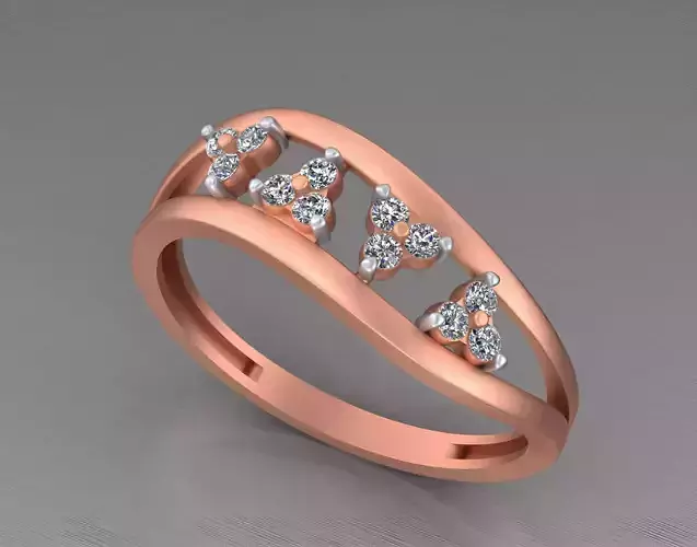Light weight italian diamond ring 3dm stl renders details 3D print model