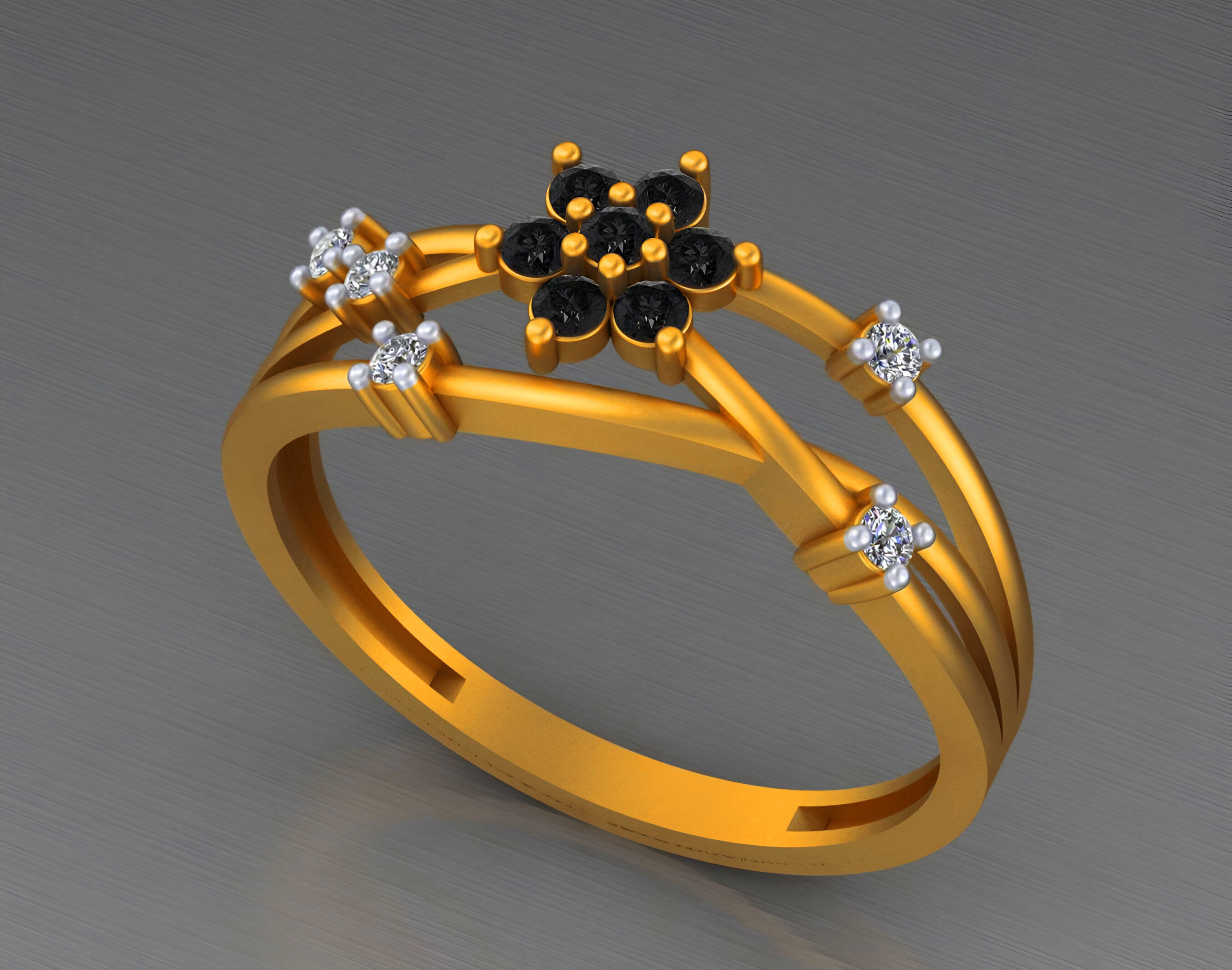 Flower Wire Mesh Light weight italian ring 3dm stl renders 3D print model_3