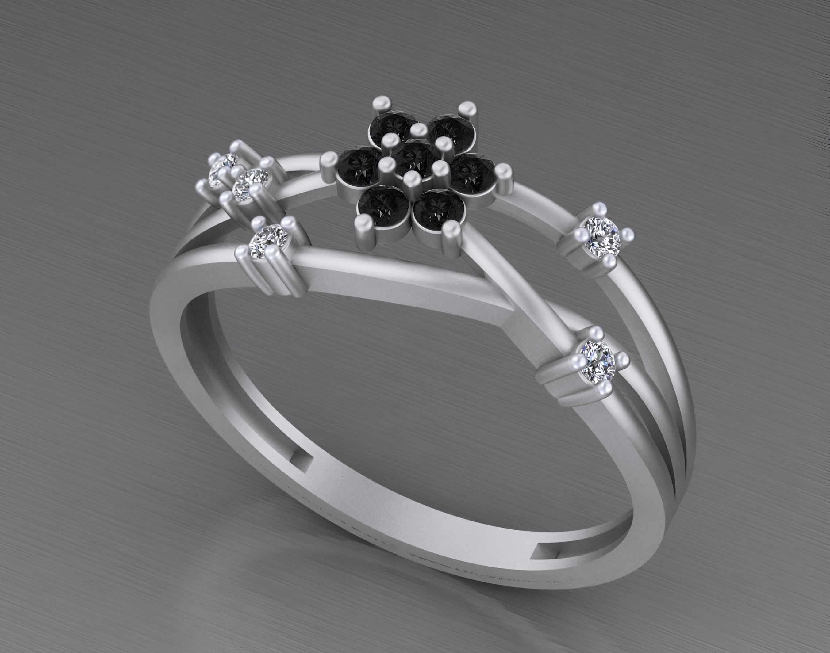 Flower Wire Mesh Light weight italian ring 3dm stl renders 3D print model_4