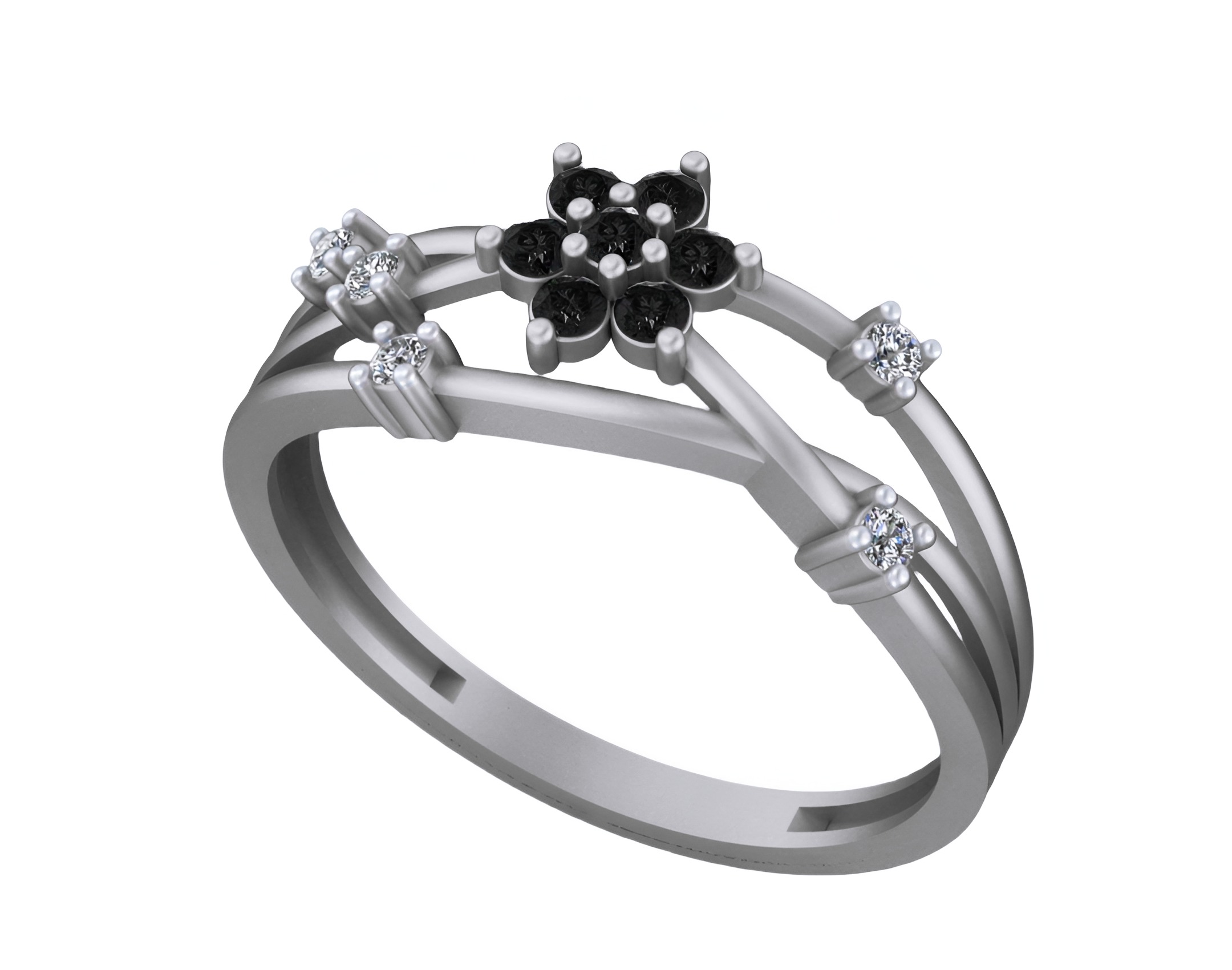 Flower Wire Mesh Light weight italian ring 3dm stl renders 3D print model_5