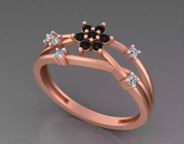 Flower Wire Mesh Light weight italian ring 3dm stl renders 3D print model