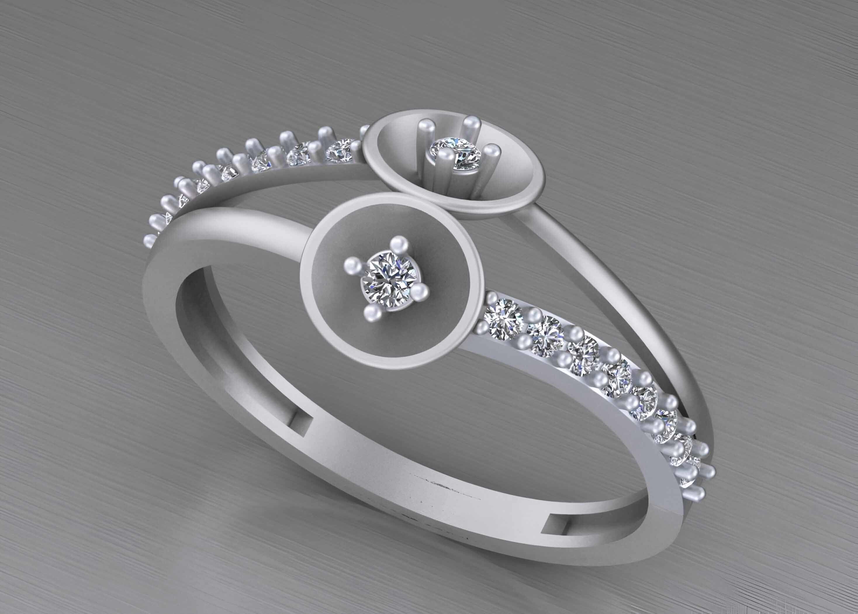 Wire Mesh Light weight italian diamond ring 3dm stl renders 3D print model_2