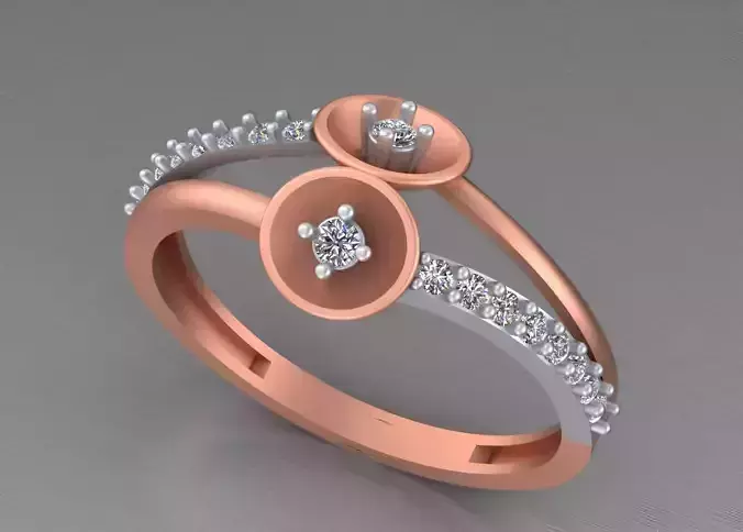 Wire Mesh Light weight italian diamond ring 3dm stl renders  3D print model