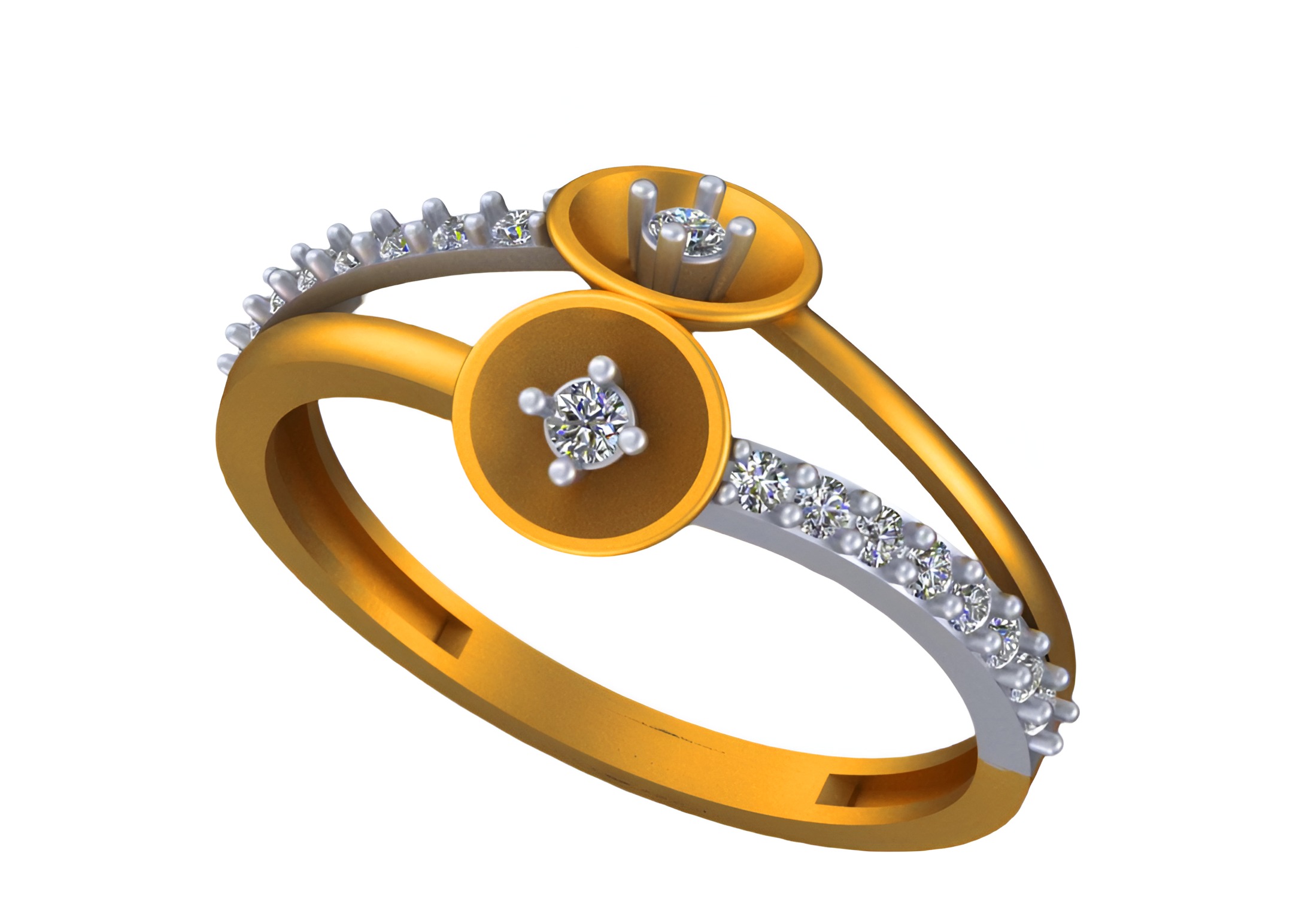 Wire Mesh Light weight italian diamond ring 3dm stl renders 3D print model_6