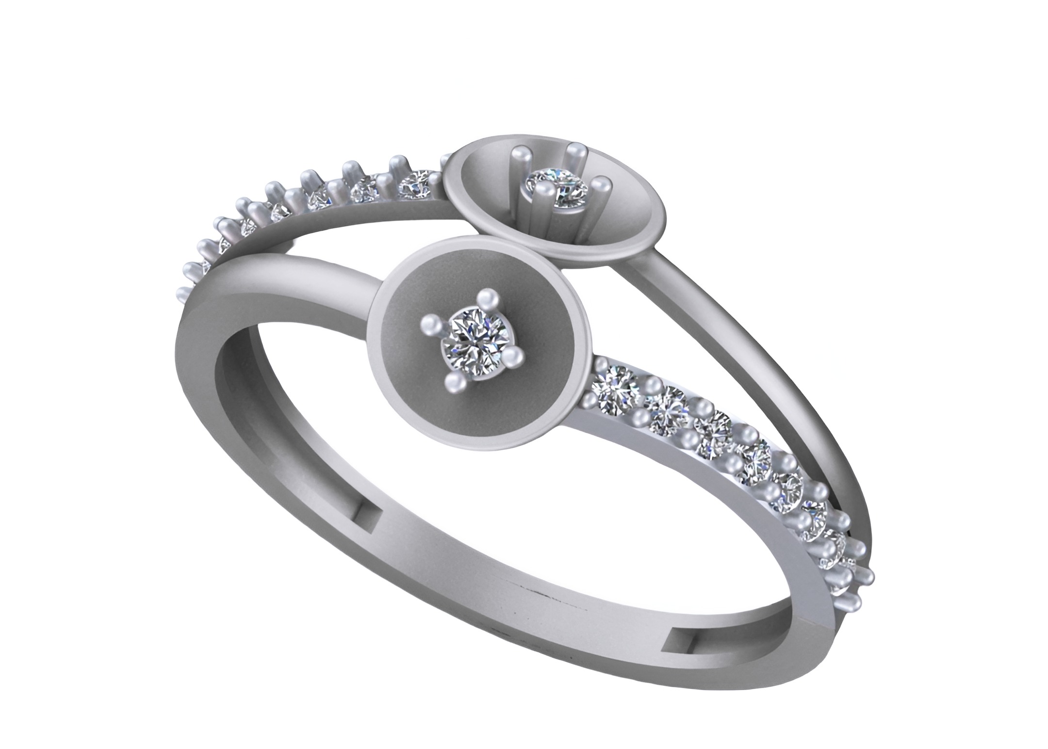 Wire Mesh Light weight italian diamond ring 3dm stl renders 3D print model_7