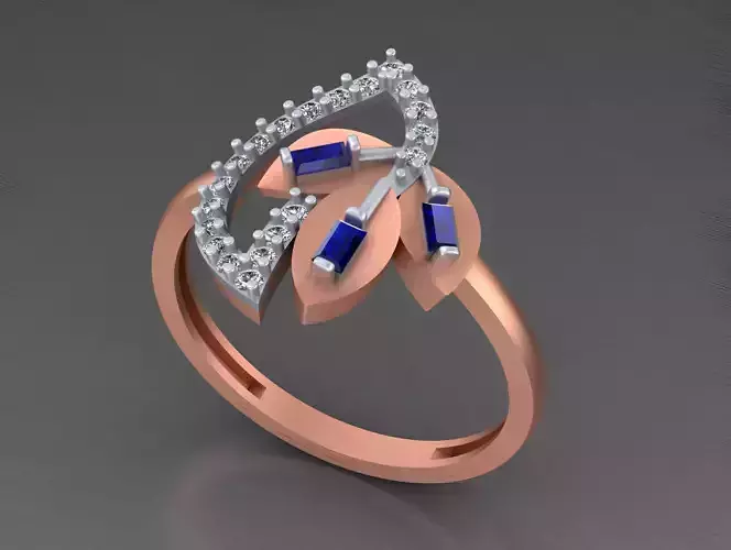 Light weight italian diamond ring 3dm stl renders details